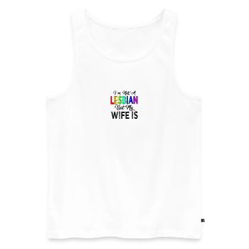 Im not a lesbian but my wife is LGBTQ - Men's Premium Organic Tank Top - white - Front - Michal (187cm)