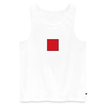 Quadrat rot - Männer Premium Bio Tank Top - Weiß - Vorne - AI Model Male 178 light (178cm)