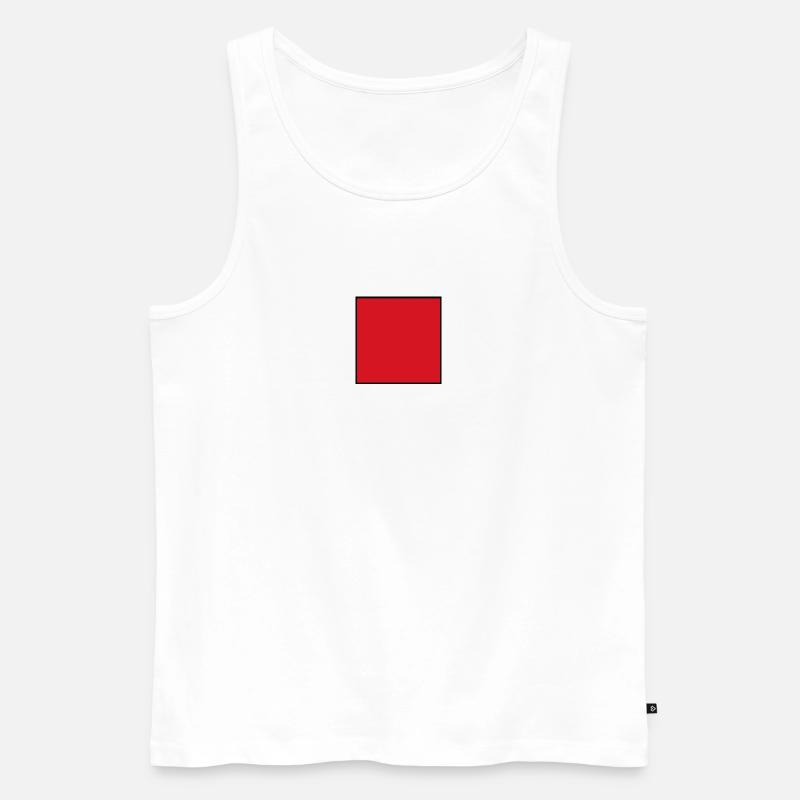 Quadrat rot - Männer Premium Bio Tank Top - Weiß