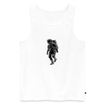 Tattoo Style Astronaut mit Ausrüstung - Männer Premium Bio Tank Top - Weiß - Vorne - Michal (187cm)