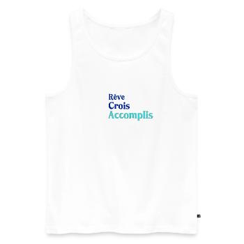 rêve crois accompli - Débardeur bio Premium Homme - blanc - Devant - AI Model Male 178 light (178cm)