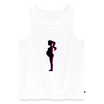 Frau Schwangerschaft Baby - Männer Premium Bio Tank Top - Weiß - Vorne - Michal (187cm)