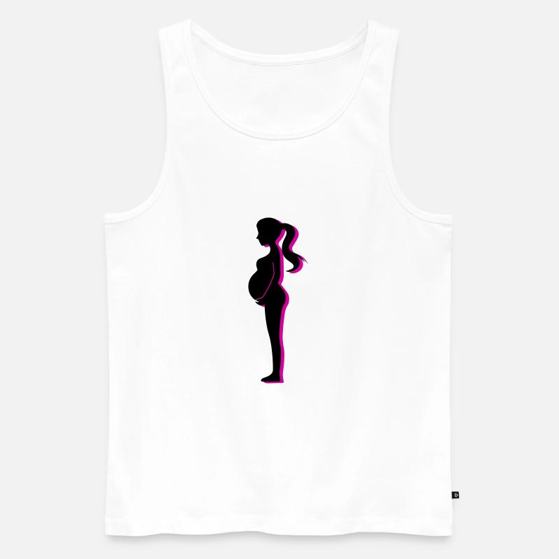 Frau Schwangerschaft Baby - Männer Premium Bio Tank Top - Weiß