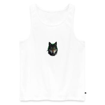 Green Wolf - Männer Premium Bio Tank Top - Weiß - Vorne - AI Model Male 178 light (178cm)