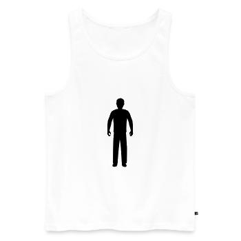 Umriss Mann Silhouette - Männer Premium Bio Tank Top - Weiß - Vorne - Michal (187cm)