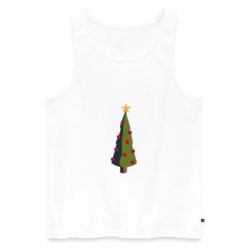 arbre de Noël - Débardeur bio Premium Homme - blanc - Devant - Michal (187cm)