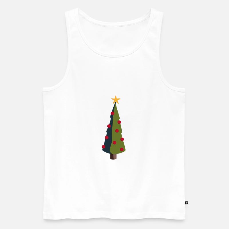 Weihnachtsbaum - Männer Premium Bio Tank Top - Weiß
