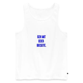Geh mit oder beiseite - Männer Premium Bio Tank Top - Weiß - Vorne - AI Model Male 178 light (178cm)