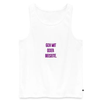 Geh mit oder beiseite - Männer Premium Bio Tank Top - Weiß - Vorne - AI Model Male 178 light (178cm)