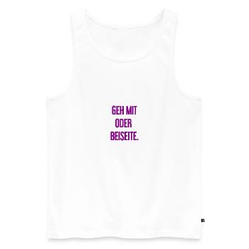 Geh mit oder beiseite - Männer Premium Bio Tank Top - Weiß - Vorne - AI Model Male 178 light (178cm)
