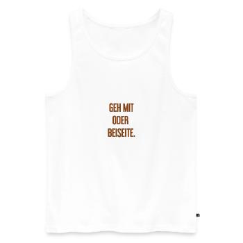 Geh mit oder beiseite - Männer Premium Bio Tank Top - Weiß - Vorne - AI Model Male 178 light (178cm)
