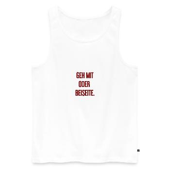 Walk with or aside - Men's Premium Organic Tank Top - white - Front - AI Model Male 178 light (178cm)
