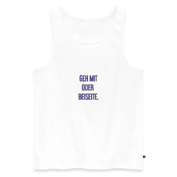 Walk with or aside - Men's Premium Organic Tank Top - white - Front - AI Model Male 178 light (178cm)