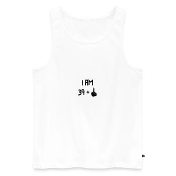 I AM 39+1 - Männer Premium Bio Tank Top - Weiß - Vorne - AI Model Male 178 light (178cm)