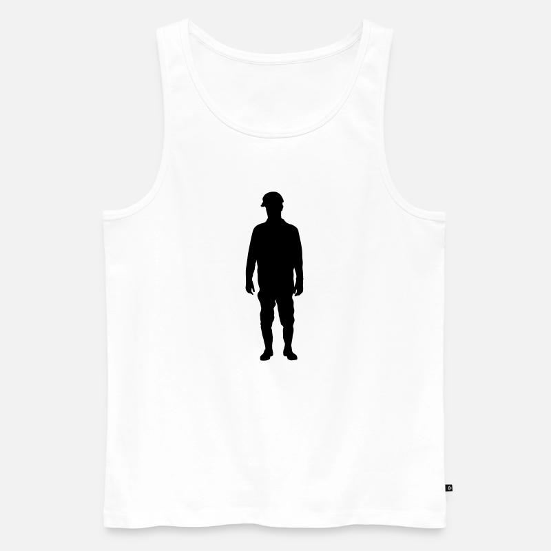 Construction Site Superintendent – Ground - Men's Premium Organic Tank Top - white