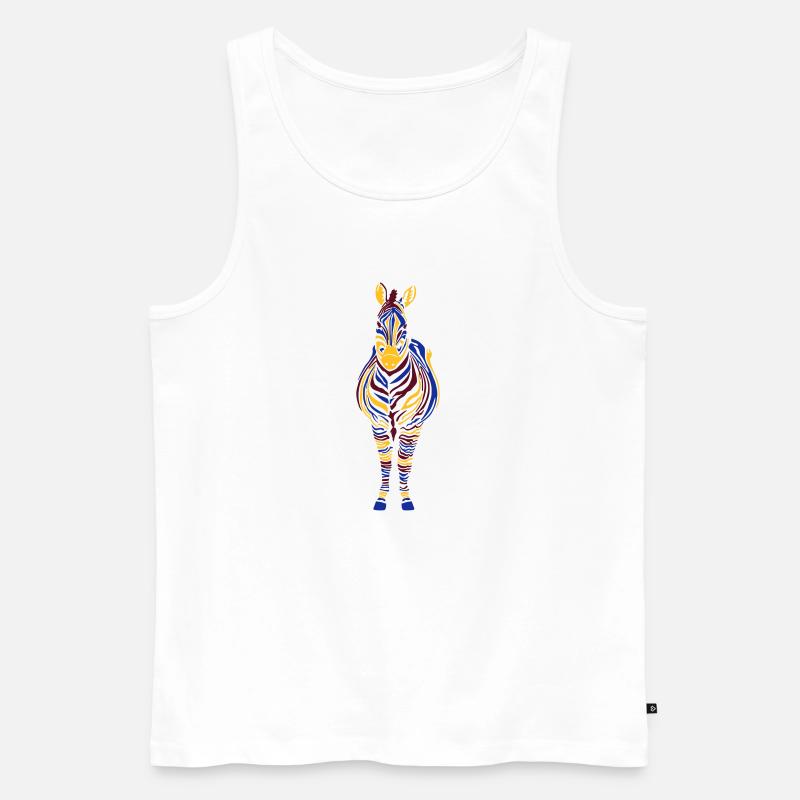 Zebra bunt 3-farbig - Männer Premium Bio Tank Top - Weiß