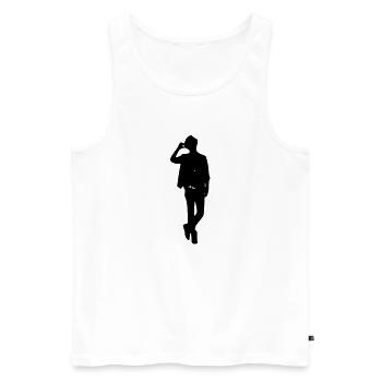 Junge Modell Silhouette - Männer Premium Bio Tank Top - Weiß - Vorne - AI Model Male 178 light (178cm)