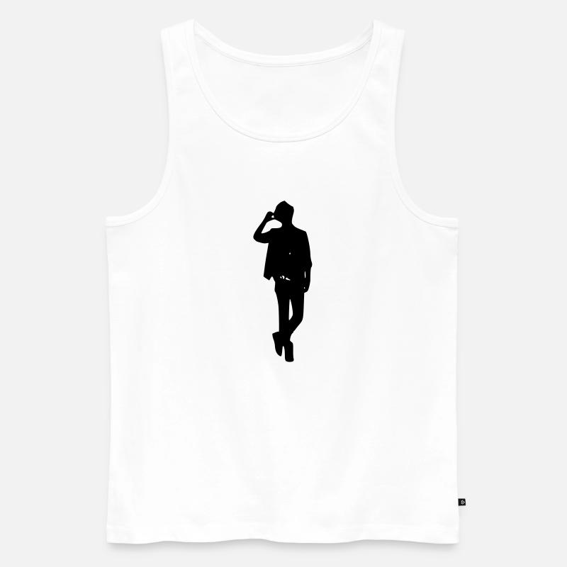 Junge Modell Silhouette - Männer Premium Bio Tank Top - Weiß