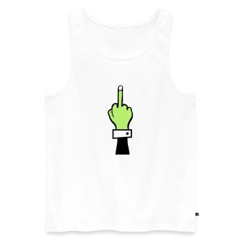 Zombie Hand Middle Finger - Men's Premium Organic Tank Top - white - Front - AI Model Male 178 light (178cm)