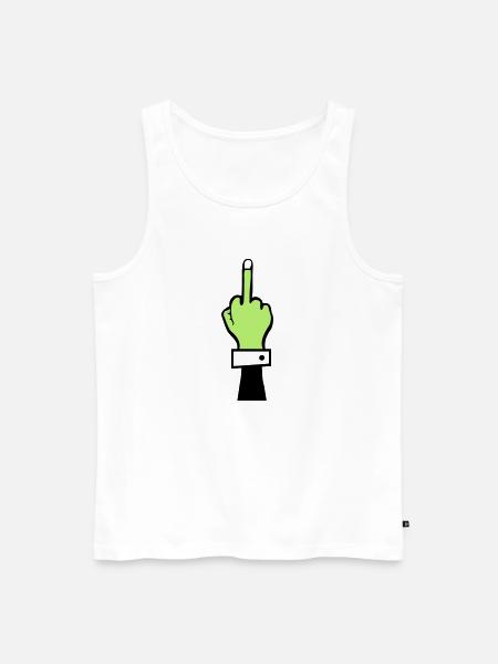 Zombie Hand Middle Finger - Men's Premium Organic Tank Top - white