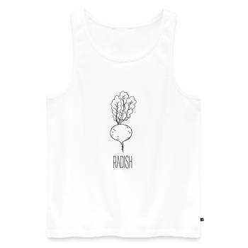 Veganer Gemüse Radieschen - Männer Premium Bio Tank Top - Weiß - Vorne - AI Model Male 178 light (178cm)