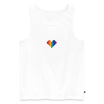 Coeur LGBT - Débardeur bio Premium Homme - blanc - Devant - Michal (187cm)