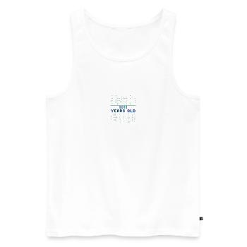 11. Geburtstag 11 Jahre alt Binärcode Coder - Männer Premium Bio Tank Top - Weiß - Vorne - Michal (187cm)