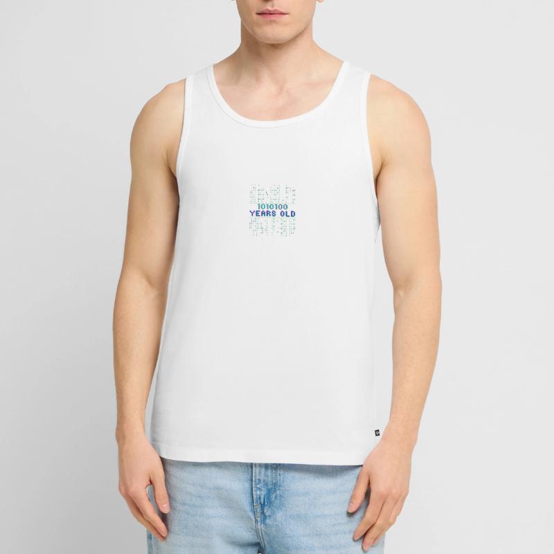 84th Birthday 84 years old Binary Code Computer Science Men's Premium Organic Tank Top