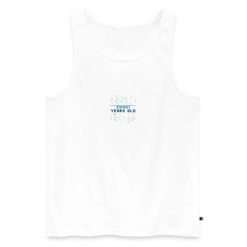 49th Birthday 49 years old Binary Code Coder - Men's Premium Organic Tank Top - white - Front - Michal (187cm)
