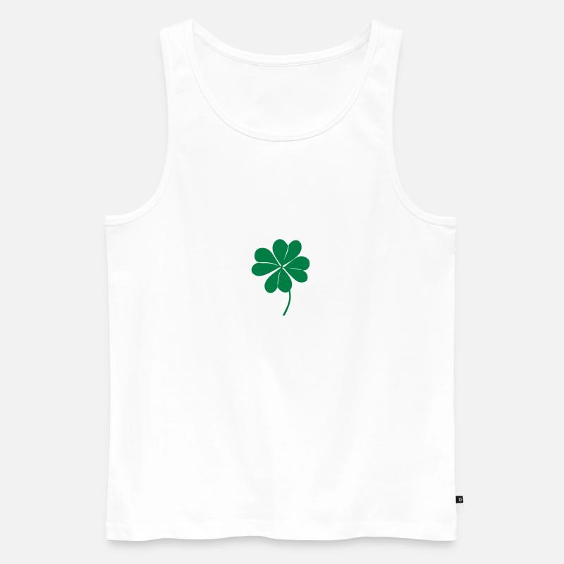 klee mit 4 blaettern - Männer Premium Bio Tank Top - Weiß