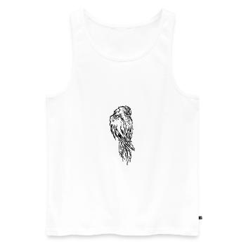 Papagei Portrait Vintage Vogel Zeichnung - Männer Premium Bio Tank Top - Weiß - Vorne - Michal (187cm)