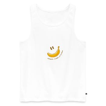 Langsam krümmt sich die Banane - Männer Premium Bio Tank Top - Weiß - Vorne - Michal (187cm)