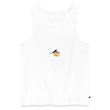 Elster Herbst Vogel Vogelbeobachter Halloween - Männer Premium Bio Tank Top - Weiß - Vorne - AI Model Male 178 light (178cm)