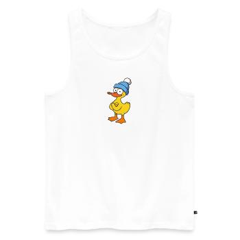 Yellow Rubber Duck Duck Duck Hat - Men's Premium Organic Tank Top - white - Front - AI Model Male 178 light (178cm)