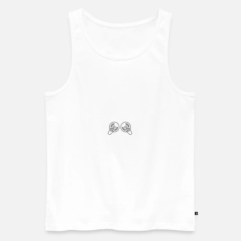 Techno Music DJ Discjokey - Männer Premium Bio Tank Top - Weiß