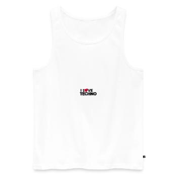 Musique Techno DJ Discjokey - Débardeur bio Premium Homme - blanc - Devant - AI Model Male 178 light (178cm)