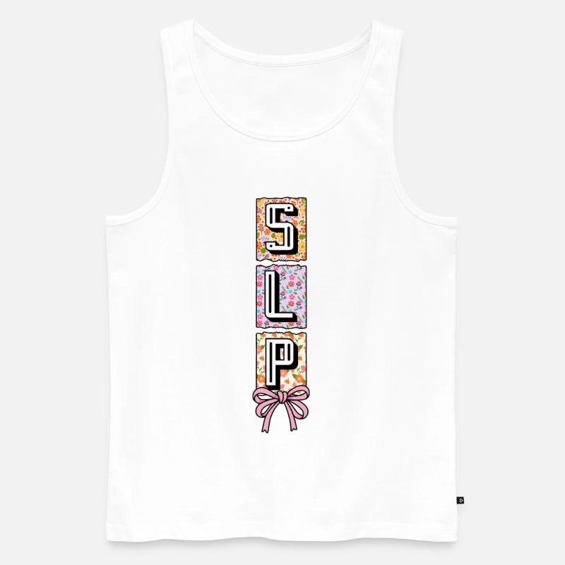 SLP Speech Language Pathology Speech Therapist - Men's Premium Organic Tank Top - white