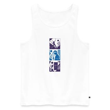 TENNIS WORLD – Tennis II KI-generiert - Männer Premium Bio Tank Top - Weiß - Vorne - Michal (187cm)
