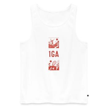 TENNIS WORLD – 1GA 1 KI-generiert - Männer Premium Bio Tank Top - Weiß - Vorne - Michal (187cm)