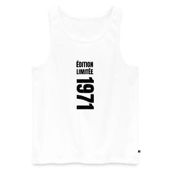 1971 limited edition - Men's Premium Organic Tank Top - white - Front - Michal (187cm)