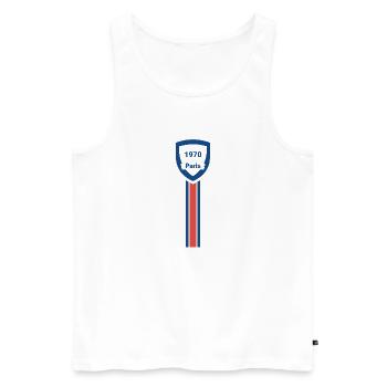 Pariser Fußballverein - Männer Premium Bio Tank Top - Weiß - Vorne - AI Model Male 178 light (178cm)