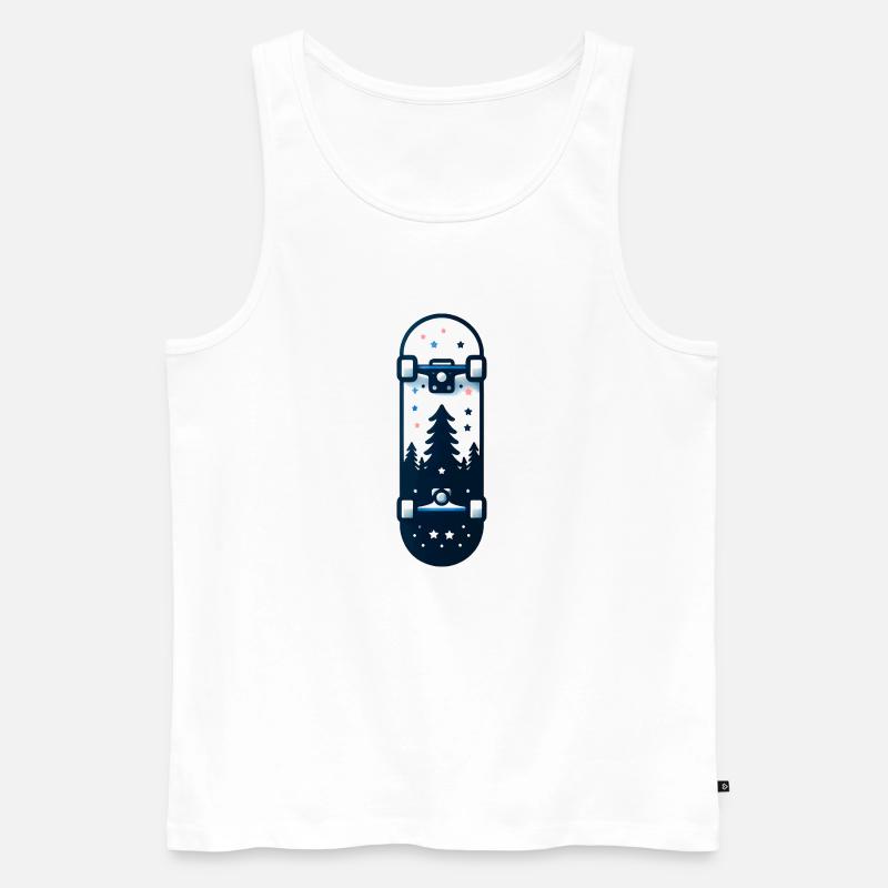 Skateboard - Men's Premium Organic Tank Top - white