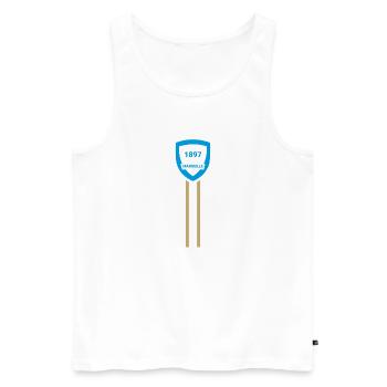 Marseille football club - Débardeur bio Premium Homme - blanc - Devant - AI Model Male 178 light (178cm)