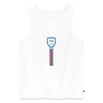 Strasbourg football club - Débardeur bio Premium Homme - blanc - Devant - AI Model Male 178 light (178cm)