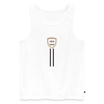 Angers football club - Débardeur bio Premium Homme - blanc - Devant - AI Model Male 178 light (178cm)