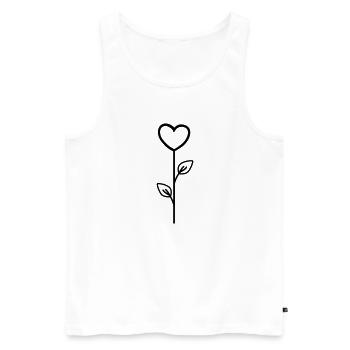 Fleur rose - Débardeur bio Premium Homme - blanc - Devant - AI Model Male 178 light (178cm)
