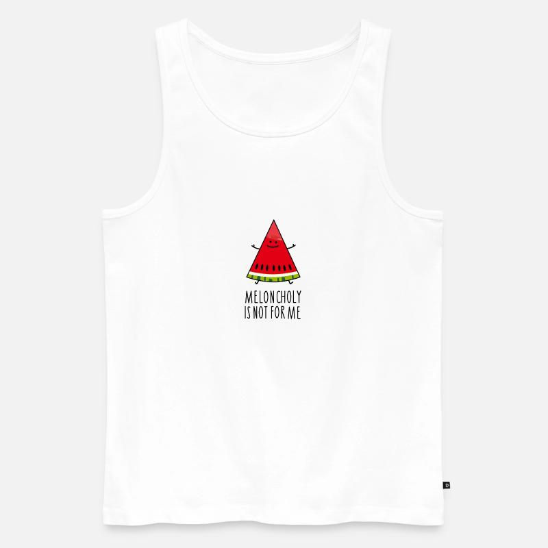 Lustige Optimismus Melone - Männer Premium Bio Tank Top - Weiß