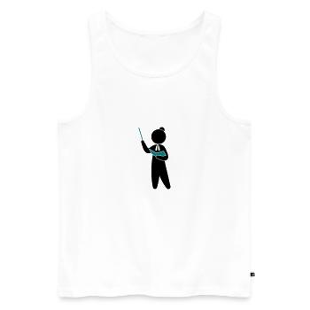 Ein Lehrer oder Professor schult sein Publikum - Männer Premium Bio Tank Top - Weiß - Vorne - Michal (187cm)