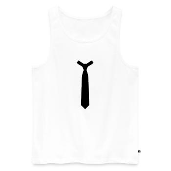 Krawatte - Männer Premium Bio Tank Top - Weiß - Vorne - Michal (187cm)