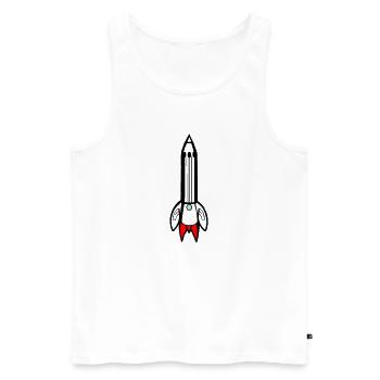 Vecteur de vol spatial spatial de fusée spatiale - Débardeur bio Premium Homme - blanc - Devant - AI Model Male 178 light (178cm)